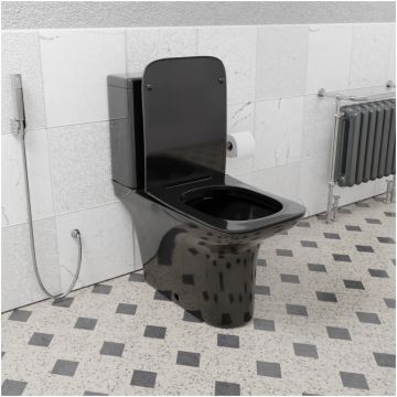 Унитаз напольный Ceramalux (Керамалюкс) 9125-18 с сиденьем и бачком цвет черный