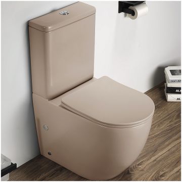 Унитаз Напольный,приставной Ceramalux (Керамалюкс) Rimless с сиденьем и бачком 2166XMC цвет капучино