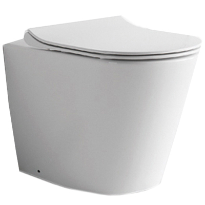 Унитаз напольный Ceramalux (Керамалюкс) безободковый с ультратонкой быстросъемной крышкой с сиденьемБелый NS3178