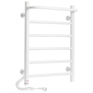 Полотенцесушитель электрический Laris (Ларис) Прайм ЧК6 400х600 Э белый подключение слева с полкой