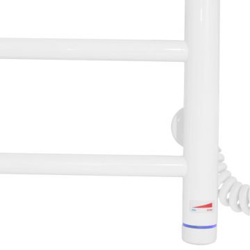 Полотенцесушитель электрический Laris (Ларис) Прайм ЧК6 400х600 Э белый подключение справа с полкой