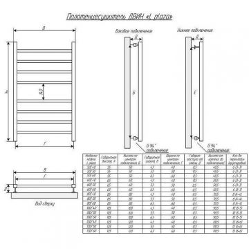 Полотенцесушитель водяной Двин (Dveen) L plaza 80х50 см, К1 квадрат полированный хром