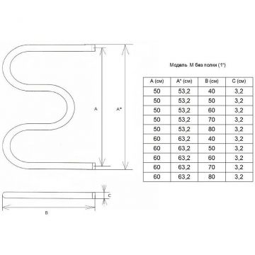 Полотенцесушитель водяной Двин (Dveen) M 50х60 см, без полки, 1″ К0 полированный хром