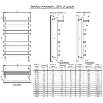Полотенцесушитель водяной Двин (Dveen) F plaza 80х50 см, К1 квадрат полированный хром