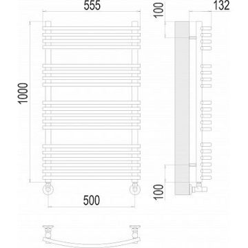 Полотенцесушитель водяной Terminus (Терминус) Марио П19 500х1000 мм хром из нержавеющей стали