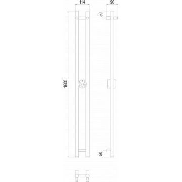 Полотенцесушитель электрический Terminus (Терминус) Стойка DUO круг 1600 хром из нержавеющей стали