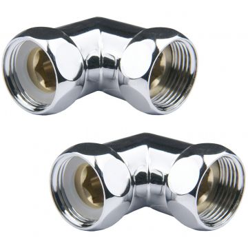 Угловое соединение для полотенцесушителя Point (Пойнт) PN00003 1″х1″ г/г, хром (пара)