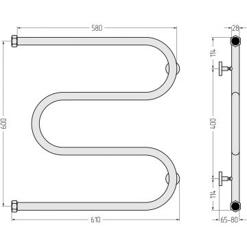 Полотенцесушитель водяной Сунержа (Sunerga) М-образный 600х600 Матовая шампань 022-0007-6060