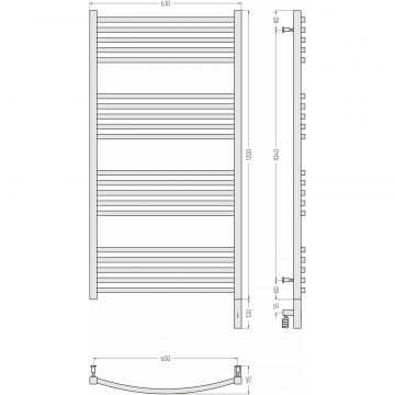 Полотенцесушитель электрический Сунержа Аркус 3.0 1200х600 МЭМ правый Белый 12-5705-1260