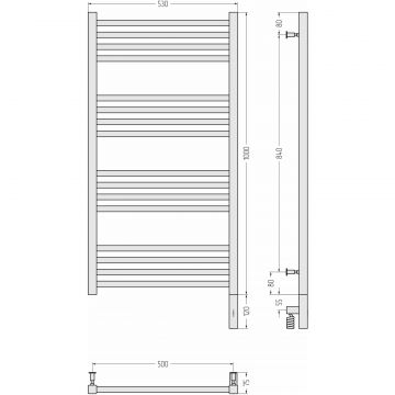 Полотенцесушитель электрический Сунержа Модус 3.0 1000х500 МЭМ правый Без покрытия 00-5701-1050