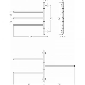 Полотенцесушитель электрический Сунержа (Sunerga) Триада 540х585 Матовое золото 032-0822-0540