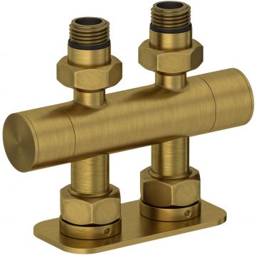 Вентиль Сунержа (Sunerga) 2х1/2 прямой скрытый-скрытый EU50 (Состаренная ЛАТУНЬ) 051-1417-1234