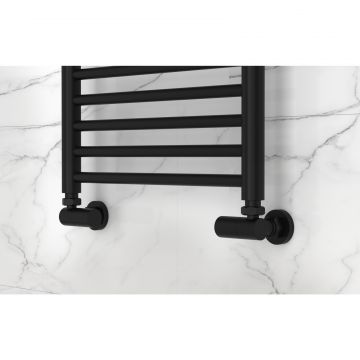 Вентиль Сунержа (Sunerga) 3D левый (цилиндр) G 1/2 НР х G 3/4 НГ (Матовый черный) 31-1402-1234