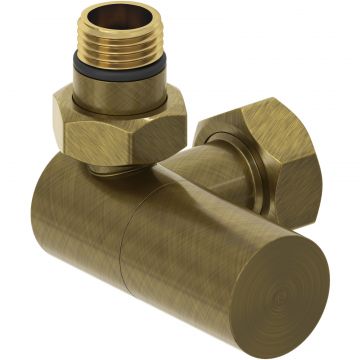 Вентиль Сунержа (Sunerga) 3D левый (цилиндр) G 1/2 НР х G 3/4 НГ (Состаренная бронза) 05-1402-1234