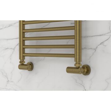 Вентиль Сунержа (Sunerga) 3D правый (цилиндр) G 1/2 НР х G 3/4 НГ (Состаренная латунь) 051-1403-1234