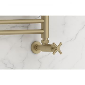 Вентиль Сунержа (Sunerga) угловой (крест) G 1/2 НР х G 1/2 НР (Матовая шампань) 022-1408-1212