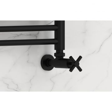 Вентиль Сунержа (Sunerga) угловой (крест) G 1/2 НР х G 1/2 НР (Матовый черный) 31-1408-1212