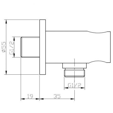 Ручной душ со штуцером с держателем хром BelBagno (Бельбагно) Ancona (ANCONA-DFS-CRM)
