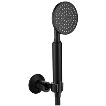 Ручной душ со шлангом и держателем Cezares Eco, чёрный матовый ECO-KD-NOP