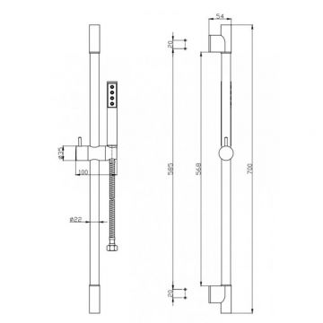 Душевой гарнитур хром BelBagno (Бельбагно) Uno (UNO-SAL-CRM)