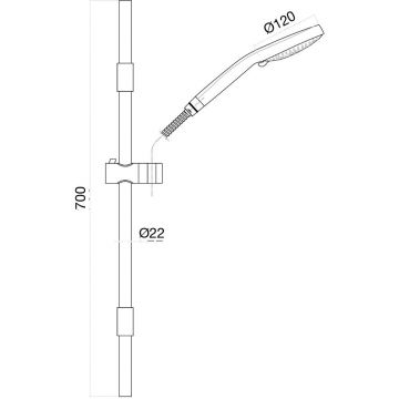 Душевой гарнитур Fiore (Фиоре) KEVON BLACK MATT 30N398N5, черный