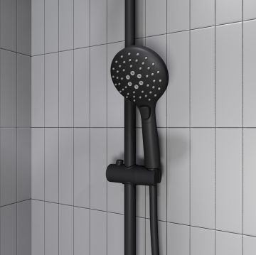 Душевой гарнитур Iddis (Иддис) Ray с верхней лейкой черный матовый RAYMS3Fi76