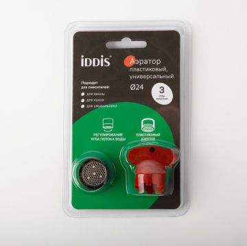 Аэратор Iddis (Иддис) для смесителя пластик M24 бескорпусный наружная резьба поворотный 996P24A3SMFR
