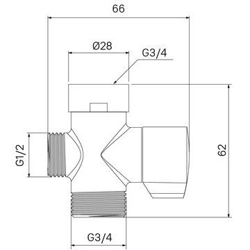 Блок дивертора Iddis (Иддис) для смесителя поворотный хром 950OPHC0SM