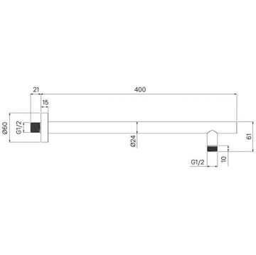 Кронштейн для верхнего душа Optima Home Iddis (Иддис) в стену круглый хром OPH40CRi61