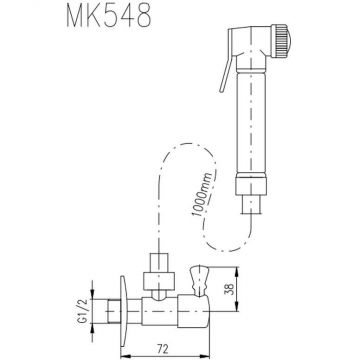 Гигиенический душ без смесителя Rav Slezak (Рав Слезак) MORAVA MK548Z, золото