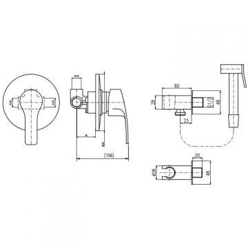 Гигиенический душ со смесителем Rav Slezak (Рав Слезак) Kongo K042, хром