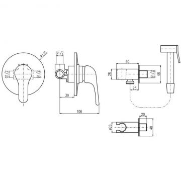 Гигиенический душ со смесителем Rav Slezak (Рав Слезак) SAZAVA SA042/1, хром