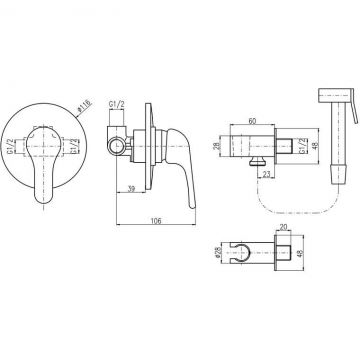 Гигиенический душ со смесителем Rav Slezak (Рав Слезак) SAZAVA SA342, хром