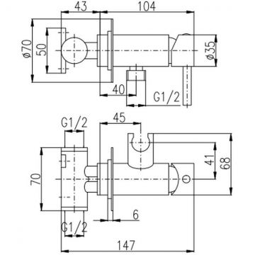 Гигиенический душ со смесителем Rav Slezak (Рав Слезак) Seina SE843/1CMAT, черный