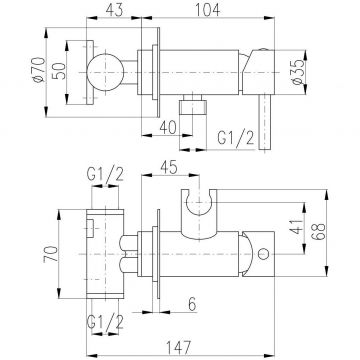 Гигиенический душ со смесителем Rav Slezak (Рав Слезак) Seina SE843F, хром
