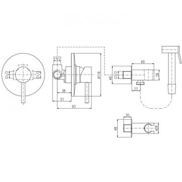 Гигиенический душ со смесителем Rav Slezak (Рав Слезак) Seina SE942, хром