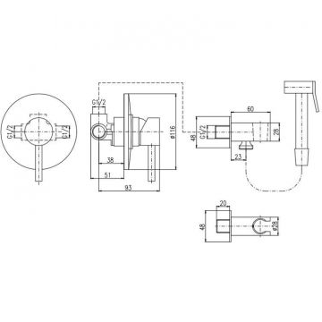 Гигиенический душ со смесителем Rav Slezak (Рав Слезак) Seina SE942/1, хром