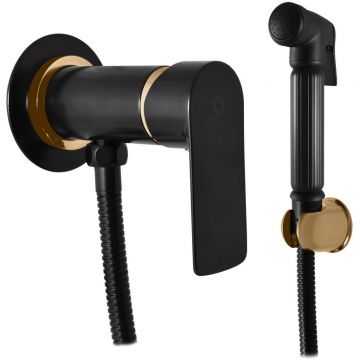 Гигиенический душ со смесителем Rav Slezak (Рав Слезак) VLTAVA VT447/1CMATZ, черный/золото
