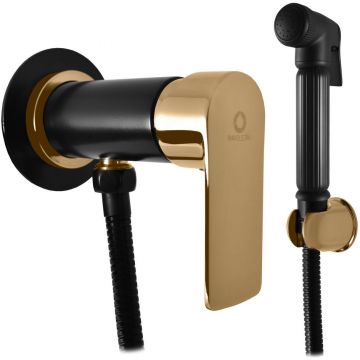 Гигиенический душ со смесителем Rav Slezak (Рав Слезак) VLTAVA VT547/1CMATZ, черный/золото