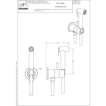 Гигиенический душ со смесителем Graffio (Граффито) Stella KSPAT101-07ORO, золото