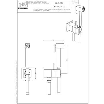 Гигиенический душ со смесителем Graffio (Граффито) Namir KSPAQ101-09ORO, золото
