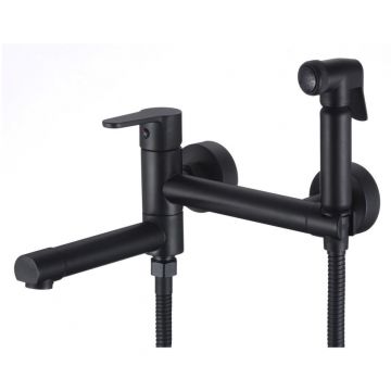 Гигиенический душ со смесителем и изливом D-Lin (Д-Лин) D181202-A, черный