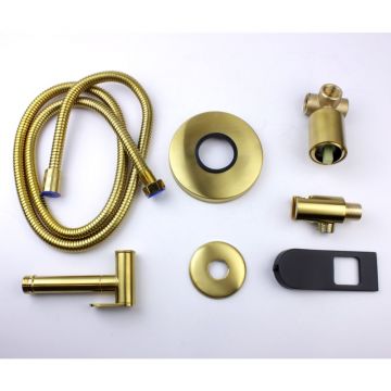 Гигиенический душ со смесителем Bronze de Luxe (Бронз Де Люкс) Element EL28GB, матовое золото/черный