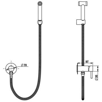 Гигиенический душ со смесителем Bronze de Luxe (Бронз Де Люкс) SCANDI 14512B, черный