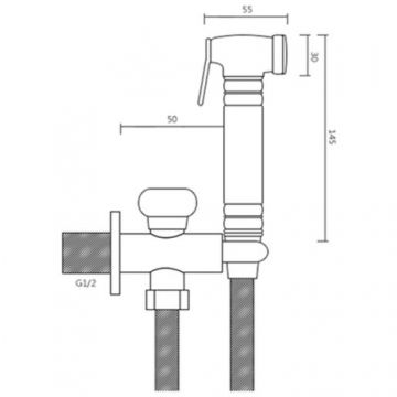 Гигиенический душ без смесителя Bronze de Luxe (Бронз Де Люкс) ROYAL 10235, бронза