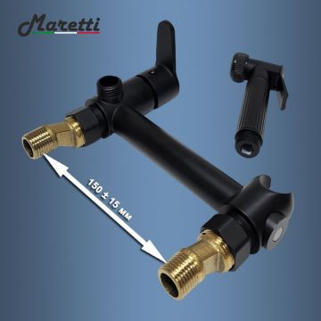 Гигиенический душ со смесителем Maretti (Маретти) Project Black PB30RN69, черный