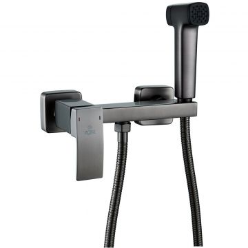 Гигиенический душ со смесителем Rose (Розе) R1505T-1, оружейная сталь