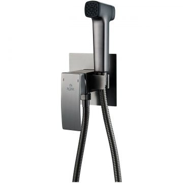 Гигиенический душ со смесителем Rose (Розе) R1505T-2, оружейная сталь