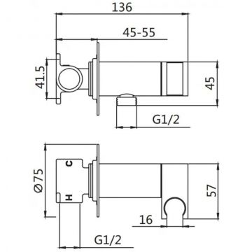 Гигиенический душ со смесителем Shevanik (Шеваник) S147T, оружейная сталь
