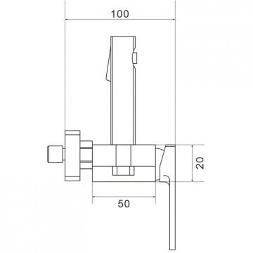 Гигиенический душ со смесителем Shevanik (Шеваник) S6805T-1, оружейная сталь